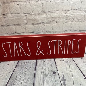 Stars n Stripes wood sign, Tiered Tray, shelf sitter block, Americana, 4th of July, military, patriotic, USA