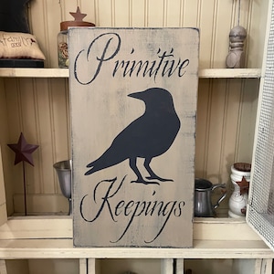 Primitive Keepings Crow sign, country, colonial, farmhouse, early goods, primitives