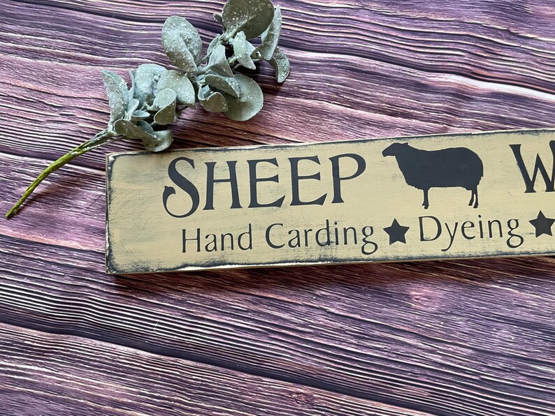 Sheep Wool Wood Sign, Primitive, Country, Weavers, Sheep Collector ...