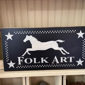 Folk Art Horse wood sign, country, colonial, farmhouse, primitives