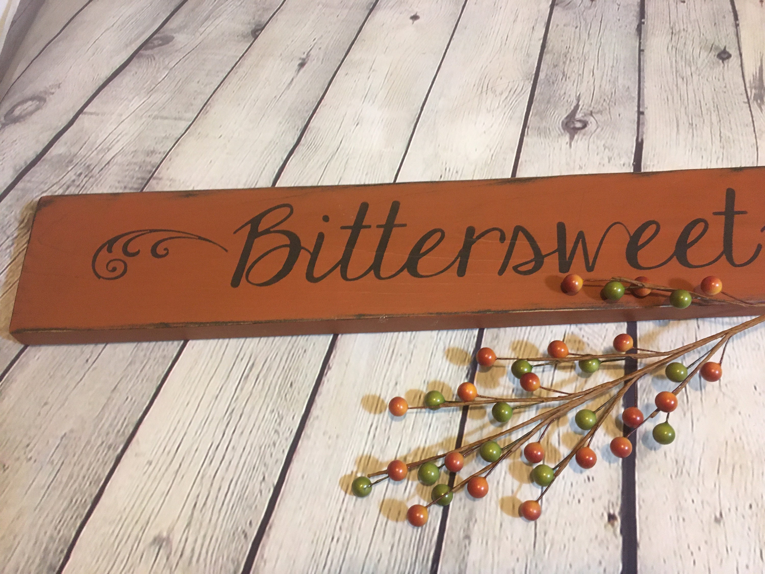 Bittersweet Wood Sign/ Harvest/ Fall/ Pumpkins/seasonal Sign/ | Etsy