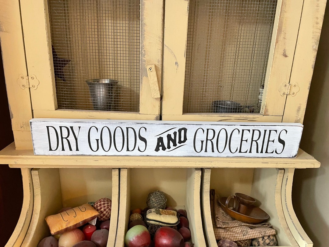 Dry Goods And Groceries Sign wood Sign kitchen Etsy