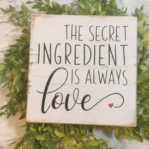 Secret Ingredient is love wood sign, Mini Sign, tiered tray, shelf sitter block, farmhouse, home decor, family, wood sign, marriage