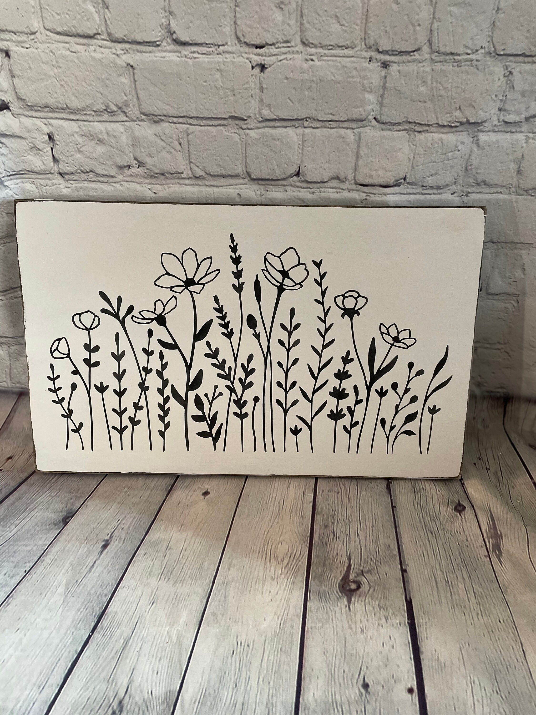 Floral Spring Wood Sign/ Flower Garden/ Gardening/ Shabby Chic ...