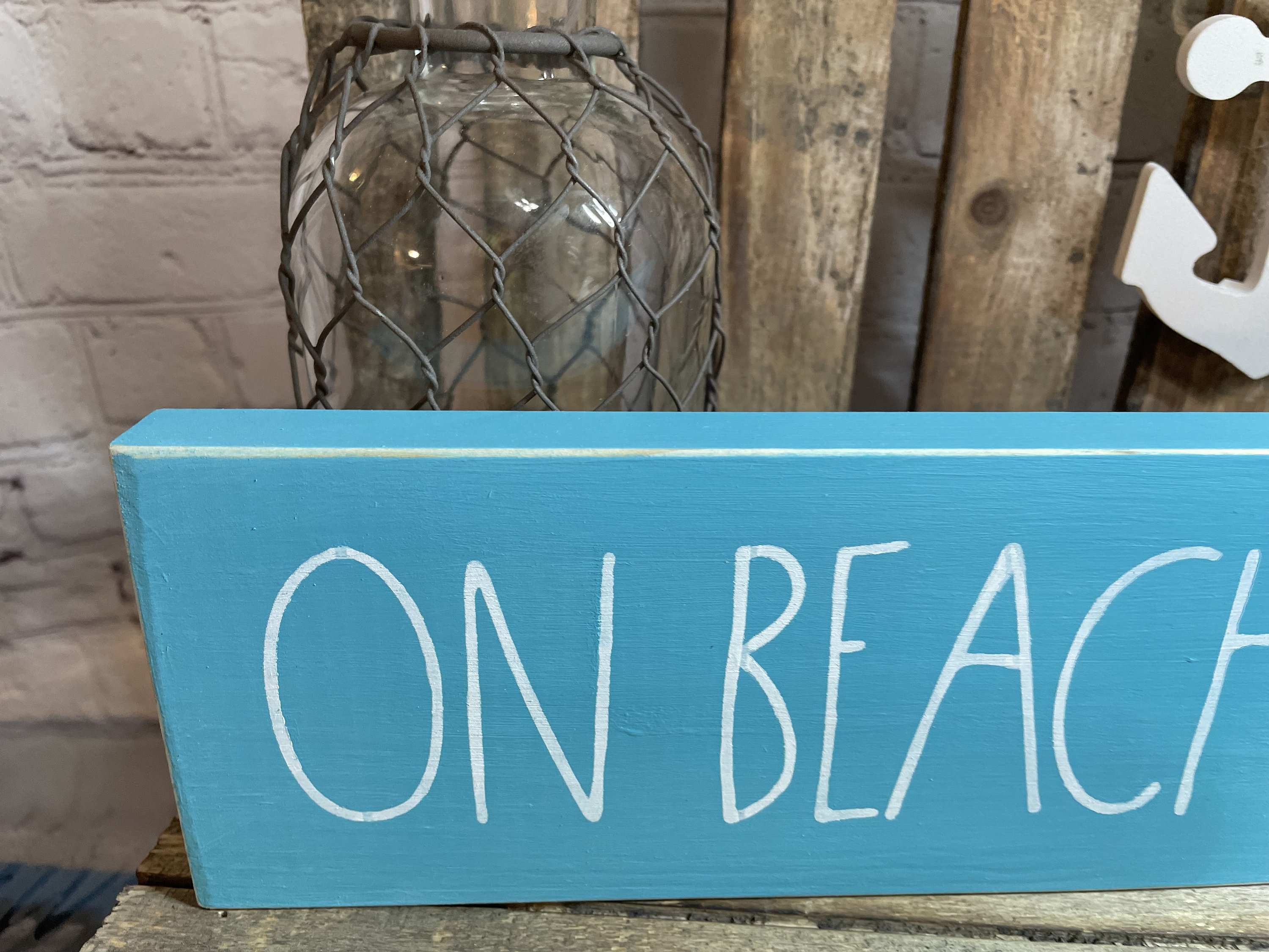 Beach Theme Sign, on Beach Time Wood Sign, Tiered Tray Decor, Beach ...