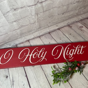 O Holy Night wood sign, faith, home decor, country, primitive, farmhouse, Christmas signs, Nativity Signs, Jesus