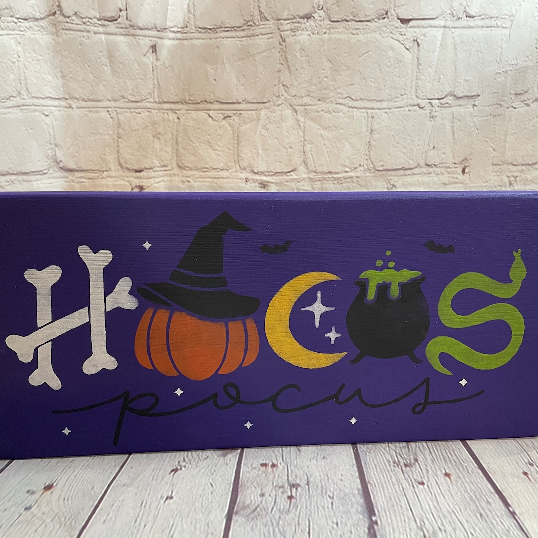 Hocus Pocus Wood Sign, Halloween Sign, Primitive, Fall Sign - Etsy