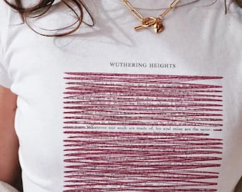 Wuthering Heights by Emily Brontë Redacted "Souls" Quote Shirt | Inspired by Emerald Fennell’s “Wuthering Heights” 2026 Film Aesthetic