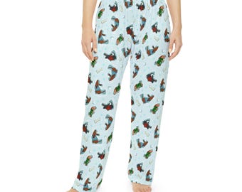 Holiday Weiner Dog Snow Angel Pajama Pants — Cute Winter Lounge Sleepwear for Women