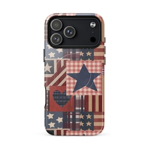 MagSafe®-skal med tåligt lapptäcke och patriotiskt amerikanskt mönster för iPhone®