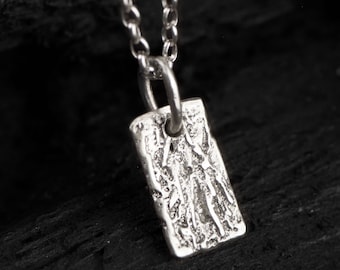 Minimalist Sea-Inspired Necklace | Handmade Sterling Silver Pendant | Textured Waves Design | Ocean Jewelry Gift | Naos