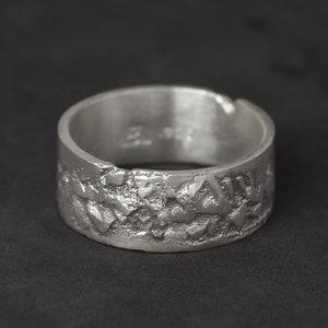 Mountain texture silver ring for men | Kaewkosin X