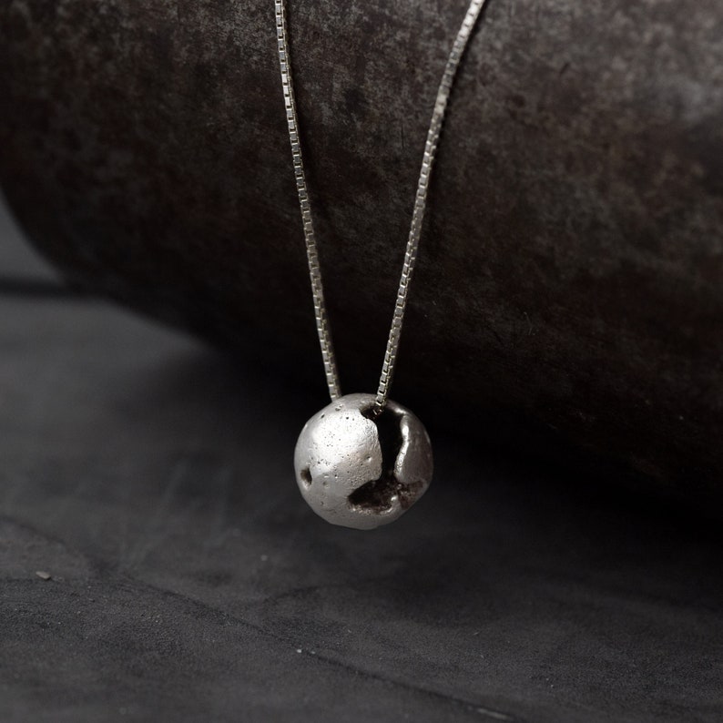 Silver Moon Necklace For Her Sterling Silver Sphere Necklace Bridesmaid Thank You Gift image 1