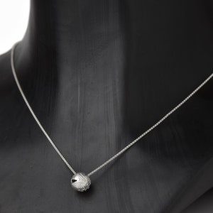 Silver Moon Necklace For Her Sterling Silver Sphere Necklace Bridesmaid Thank You Gift image 2