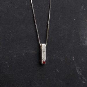 Dainty Necklace With Red Garnet Stone Perfect For Layering For Woman image 2