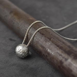 Silver Moon Necklace For Her Sterling Silver Sphere Necklace Bridesmaid Thank You Gift image 5