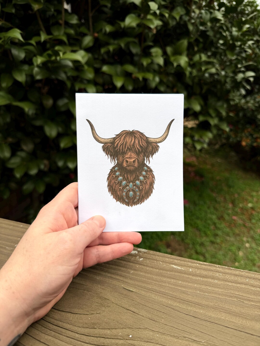 Highland Cow Postcard | Western Happy Mail | Encouragement Quote ...
