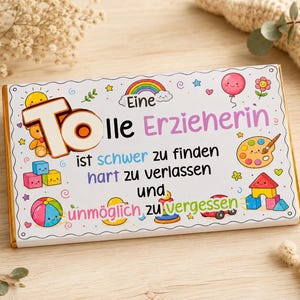 Toffifee Banderole Erzieherin Abschied Kindergarten Danke Geschenk Erzieherin Sofort Download PDF Bastelvorlage zum Ausdrucken