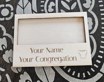 Custom Magnetic JW Convention Lapel Card Holder | Personalized Basswood Name Badge (3.5" x 2.5")