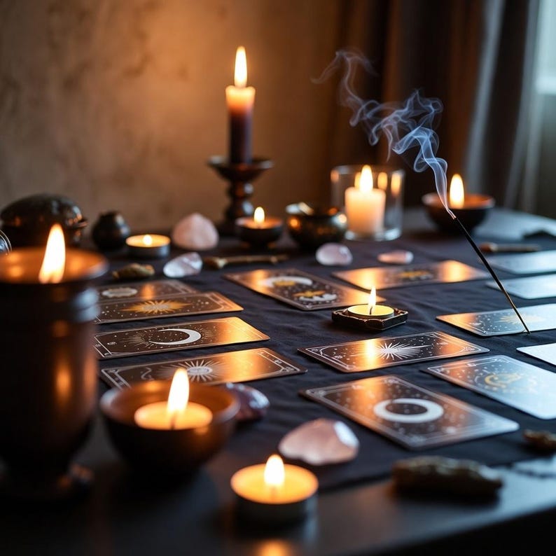 Extra detailed same hour tarot reading text on a beautiful starry night background.
