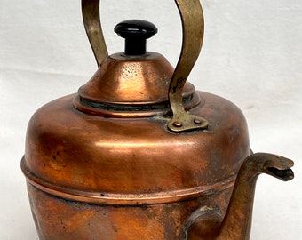 A Proper English Copper Tea Kettle  gorgeous patina