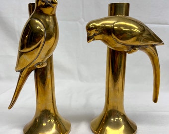 1980s Vintage Dolbi Cashier solid brass candle holders