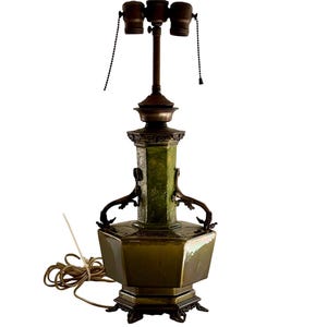 1930s Chinoisere Green Lamp