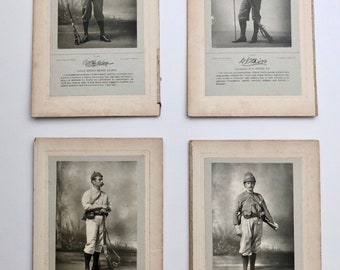 RARE set of four original  19thC English Albumen Print Photographs of Soldiers by Henry Van Der Weyde, Antique British Army Military