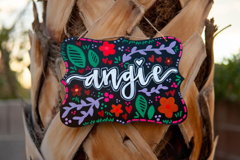 Angie Script Custom Chalkboard Name Plate - Etsy
