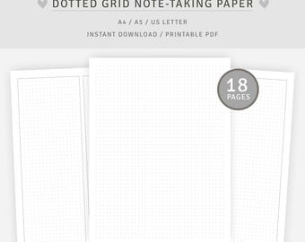 Dotted Grid Paper, A4/A5/Letter Note-Taking Inserts (PDF Download)