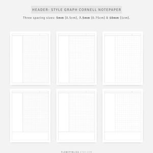 Cornell Method Template | Study Notes | Note Taking Pages Dotted Grid, Graph | Instant Download image 6