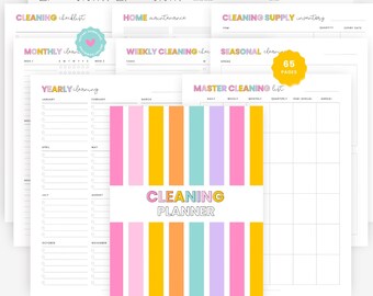Printable Cleaning Planner | Schedule and Checklist, A4 and Letter (Digital Download)