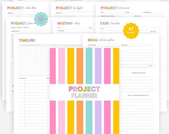 Printable Project Planner | Productivity Planner | Task Tracker | Instant Download | A4 and Letter