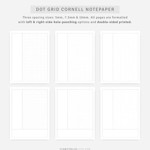 Cornell Method Template | Study Notes | Note Taking Pages Dotted Grid, Graph | Instant Download image 4