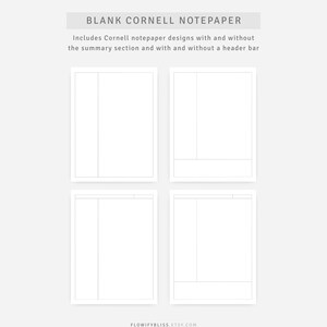 Cornell Method Template | Study Notes | Note Taking Pages Dotted Grid, Graph | Instant Download image 8