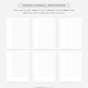 Cornell Method Template | Study Notes | Note Taking Pages Dotted Grid, Graph | Instant Download image 3