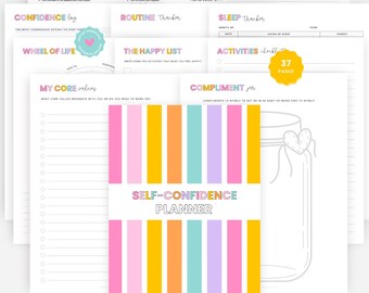 Self-Confidence Planner Printable | Self-Esteem Tracker, Mindset Planner (A4/Letter PDF Download)