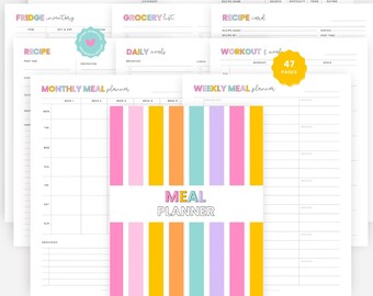 Meal Planner Printable | Food Planner | Health & Fitness | Instant Download | A4 and Letter