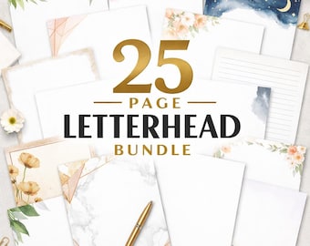 25 Page Letterhead Bundle, Business Stationery Canva Template (Digital Download)