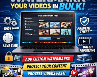 Bulk Video Watermark Tool | Copyright Protector for Reels & Shorts (Digital Download)