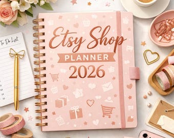 Etsy Shop Planner 2026 Ultimate Digital Printable | SEO Product Tag Tracker, Order & Finance Spreadsheet