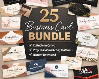 25 Business Card Templates | Editable Canva Designs (Instant Download)