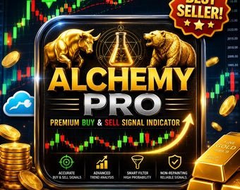 TradingView Indicator, Buy Sell Signals, Alchemy Pro, Forex Strategy, Non Repainting, Crypto Trading Tool, Stock Market Script