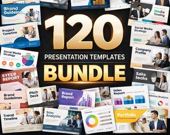 120 Canva Presentation Templates | Business, Marketing, Education (Digital Download)