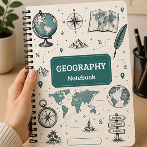 Spiral Bound Journal Modern Geography Notebook