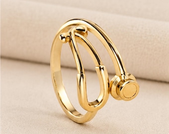 Stethoscope Ring • Minimalist Nurse Ring • Dainty Medical Jewelry • Everyday Stackable Ring • Gift For Nurse Doctor