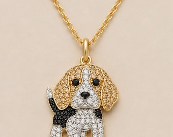 Beagle Dog Necklace • Cute Pet Lover Pendant • Minimalist Animal Jewelry • Dainty Everyday Charm Necklace • Gift For Dog Mom