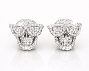 Schedeloorknopjes • Schedel zonnebril oorbellen • Gothic statement sieraden • Gedurfde modestekers • Uniek cadeau • Jubileumcadeau voor haar