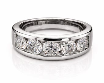 Men’s Channel Set Ring • Diamond Band Ring for Men • Classic Wedding Band • Bold Statement Ring • Anniversary Gift • Gift for Him