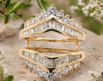 Enhancer Ring • Guard Ring Wrap • Ring Jacket Enhancer • Stackable Bridal Guard • Curved Nesting Ring • Elegant Layered Band